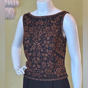 Tadashi Bronze Shimmering - Formal Tank, Boat Neck Mother of the Bride